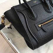 Celine Nano Luggage In Grained Leather Black 20x20x10cm - 3