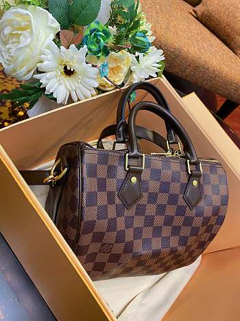 Louis Vuitton Speedy Bandoulière 25 Damier  Canvas Brown N41368 25x19x15cm