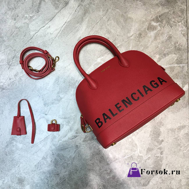 Balenciaga Small Ville Handbag In Red/Black 26x12x22cm - 1