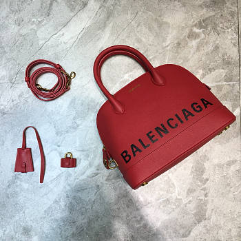 Balenciaga Small Ville Handbag In Red/Black 26x12x22cm