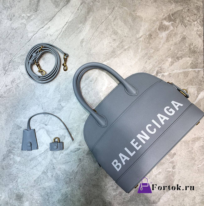 Balenciaga Small Ville Handbag In Gray/White 26x12x22cm - 1