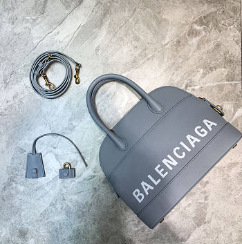 Balenciaga Small Ville Handbag In Gray/White 26x12x22cm