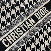 Dior Small Book Tote Houndstooth Embroidery Black M1296 36x18x28cm - 6