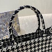 Dior Large Book Tote Houndstooth Embroidery Black M1286 42x35x18cm - 4