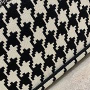 Dior Large Book Tote Houndstooth Embroidery Black M1286 42x35x18cm - 3