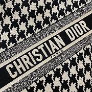 Dior Large Book Tote Houndstooth Embroidery Black M1286 42x35x18cm - 2