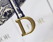 Dior Saddle Bag Toile de Jouy Embroidery Blue M0446 25.5x20x6.5cm - 6