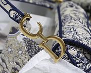 Dior Saddle Bag Toile de Jouy Embroidery Blue M0446 25.5x20x6.5cm - 4