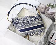 Dior Saddle Bag Toile de Jouy Embroidery Blue M0446 25.5x20x6.5cm - 3