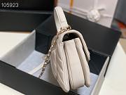 Chanel Trendy CC Chevron Flap Bag Gold-tone Metal White A92235 25cm - 6