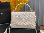 Chanel Trendy CC Chevron Flap Bag Gold-tone Metal White A92235 25cm - 4