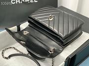 Chanel Trendy CC Chevron Flap Bag Silver-tone Metal Black A92235 25cm - 2
