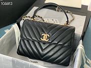 Chanel Trendy CC Chevron Flap Bag Gold-tone Metal Black A92235 25cm - 1