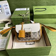 Gucci Mini Padlock Bag GG Canvas Yellow 658487 21x14x5cm - 1