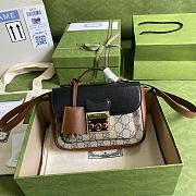 Gucci Mini Padlock Bag GG Canvas Black 658487 21x14x5cm - 1