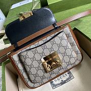 Gucci Mini Padlock Bag GG Canvas Black 658487 21x14x5cm - 6
