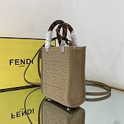 Fendi Mini Sunshine Shopper Bag Farbic Beige 8BS051 18×6×14.5cm - 6