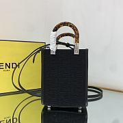 Fendi Mini Sunshine Shopper Bag Farbic Black 8BS051 18×6×14.5cm - 1