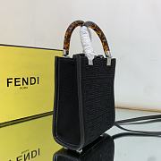 Fendi Mini Sunshine Shopper Bag Farbic Black 8BS051 18×6×14.5cm - 2