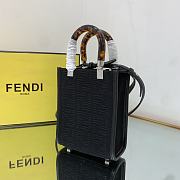 Fendi Mini Sunshine Shopper Bag Farbic Black 8BS051 18×6×14.5cm - 3