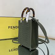 Fendi Mini Sunshine Shopper Bag Farbic Green 8BS051 18×6×14.5cm - 6