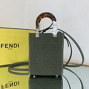 Fendi Mini Sunshine Shopper Bag Farbic Green 8BS051 18×6×14.5cm - 4