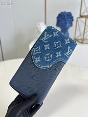 Louis Vuitton Zippy Wallet Monogram Denim Blue M81107 20×10cm - 2