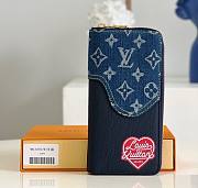 Louis Vuitton Zippy Wallet Monogram Denim Blue M81107 20×10cm - 1