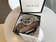Gucci Belt GG Supreme Interlocking G in Brown 411924 3.8cm - 1