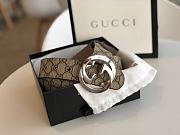 Gucci Belt GG Supreme Interlocking G in Brown 411924 3.8cm - 5