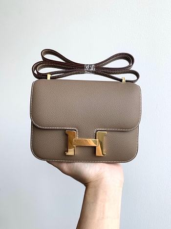 Hermes Constance 19 Gold-tone Metal Asphalt Grey 19cm