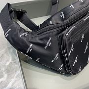 Balenciaga Belt Bag Logo-Print Canvas Black 31x7x15cm - 3