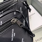 Balenciaga Belt Bag Logo-Print Canvas Black 31x7x15cm - 2