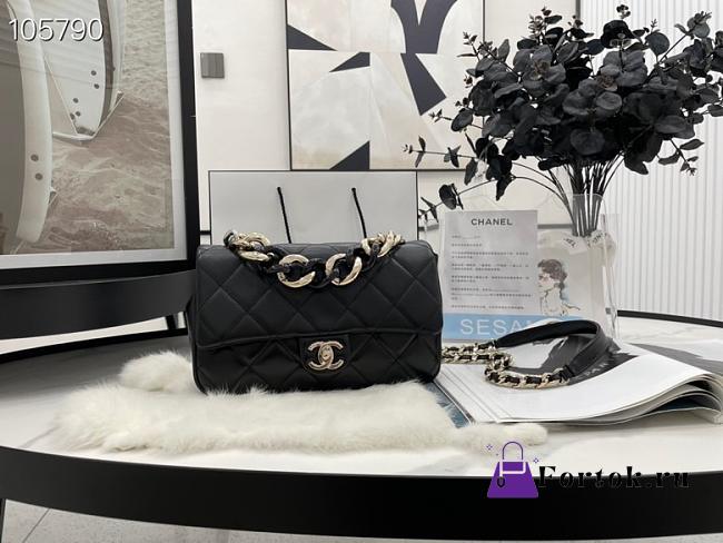 Chanel Chain Flap Bag Black AS1354 16x24x6cm - 1