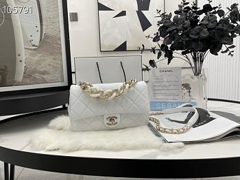 Chanel Chain Flap Bag White AS1354 16x24x6cm