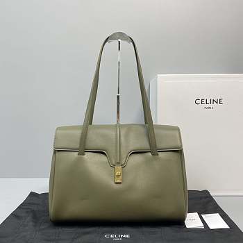 Celine Large Soft 16 In Smooth Leather Green 194043 38x26x18cm