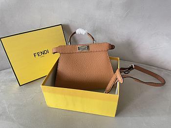 Fendi Small Peekaboo Cuoio Romano Grained Leather Brown 27x9.5x21cm