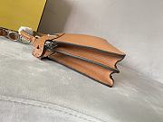 Fendi Small Peekaboo Cuoio Romano Grained Leather Brown 27x9.5x21cm - 2