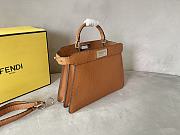 Fendi Small Peekaboo Cuoio Romano Grained Leather Brown 27x9.5x21cm - 4