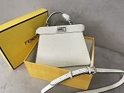 Fendi Small Peekaboo Cuoio Romano Grained Leather White 27x9.5x21cm - 1