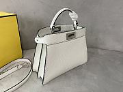 Fendi Small Peekaboo Cuoio Romano Grained Leather White 27x9.5x21cm - 4