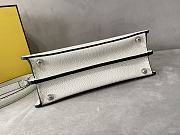Fendi Small Peekaboo Cuoio Romano Grained Leather White 27x9.5x21cm - 3
