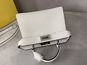 Fendi Small Peekaboo Cuoio Romano Grained Leather White 27x9.5x21cm - 2