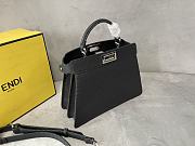 Fendi Small Peekaboo Cuoio Romano Grained Leather Black 27x9.5x21cm - 5
