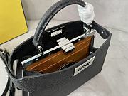 Fendi Small Peekaboo Cuoio Romano Grained Leather Black 27x9.5x21cm - 4