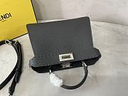Fendi Small Peekaboo Cuoio Romano Grained Leather Black 27x9.5x21cm - 3