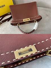 Fendi Medium Peekaboo Iseeu Full Grained Leather Burgundy 33x25.5x13cm - 2