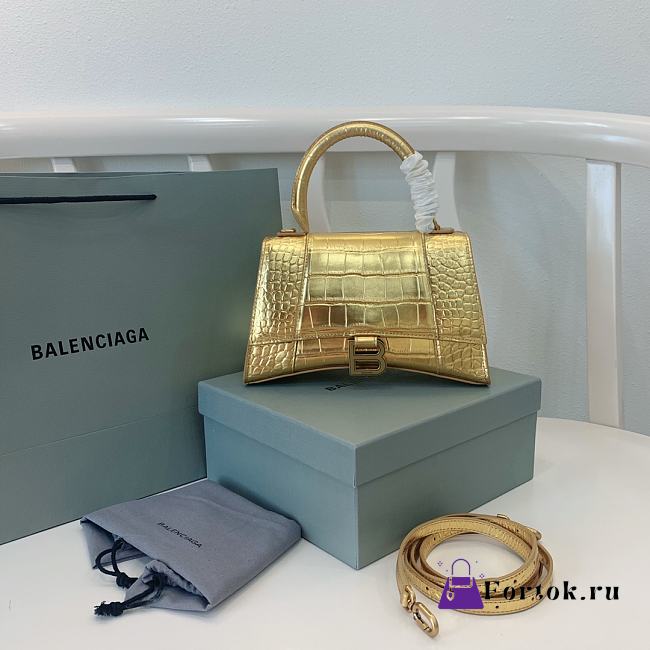 Balenciaga Small Hourglass Handbag Golden 23x10x14cm - 1