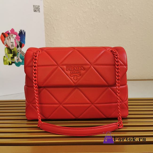 Prada Large Nappa Spectrum Bag Red 1BD231 27×18.5×9cm - 1