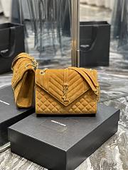 Ysl Medium Envelope In Suede Tan 487206 24×17.5×6cm - 1